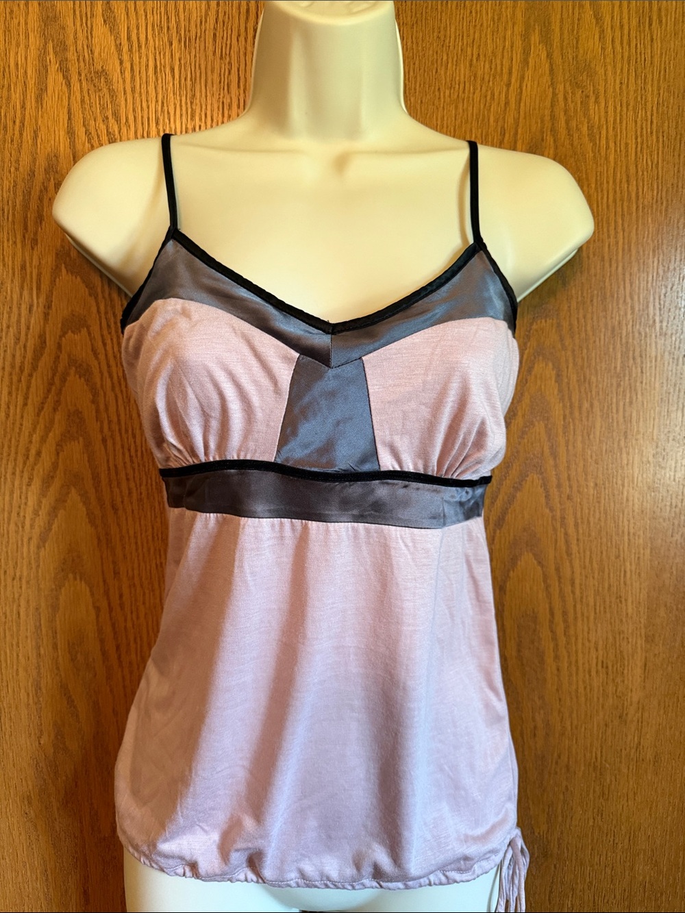 Moda International Mauve Chemise with Black Trim